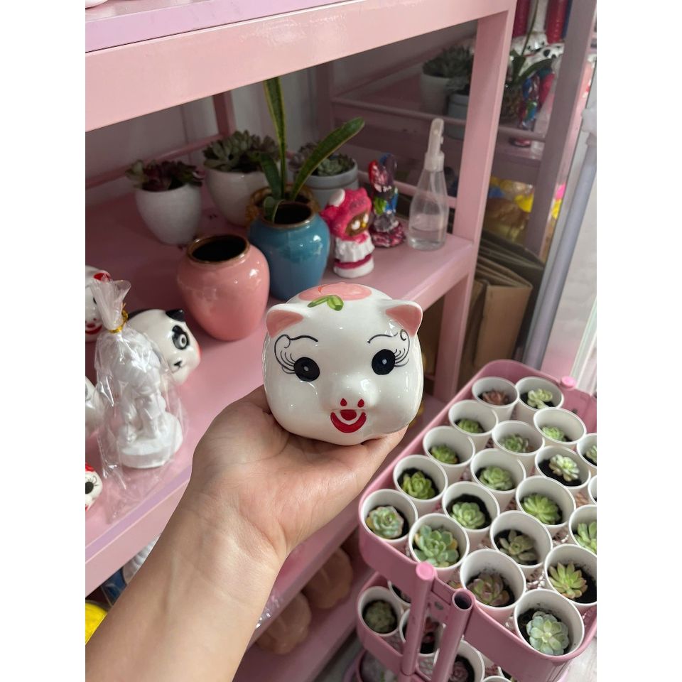 [Lỗ tròn] Heo Sứ Mini Họa Tiết Ngẫu Nhiên
