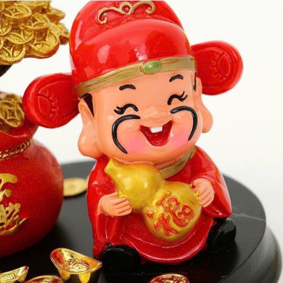 Tượng thần tài và cây kim tiền (TH113)