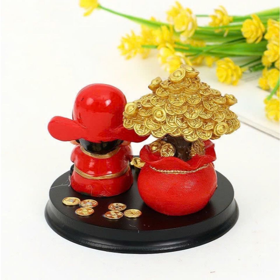 Tượng thần tài và cây kim tiền (TH113)