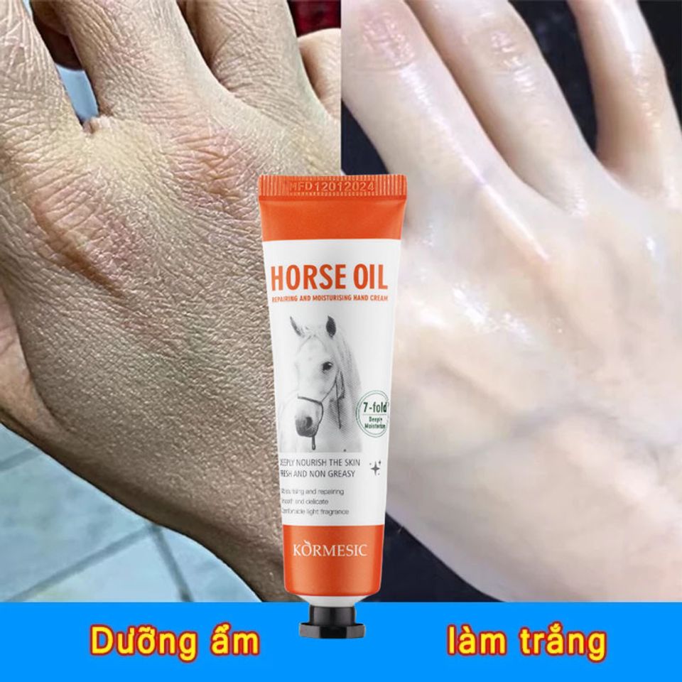 Horse Oil Kem dưỡng trắng da tay dưỡng ẩm chốngg Lãoo Hóaa Giảm Khô Thô Ráp tinh chất giúp dưỡng da tay 30g