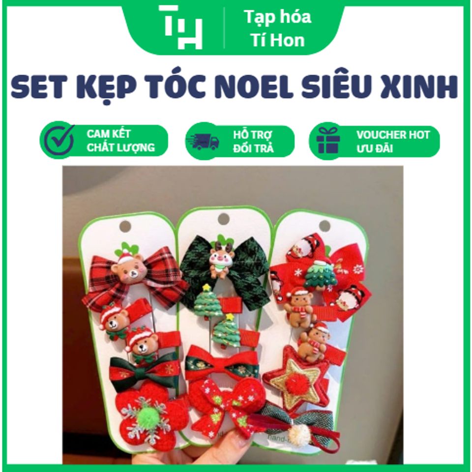 Set kẹp tóc Noel siêu xinh cho bé gái (TH122)