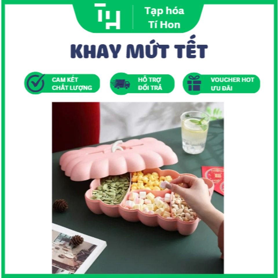 Khay mứt tết hình quả bí ngô may mắn tài lộc (TH124) (Màu ngẫu nhiên)