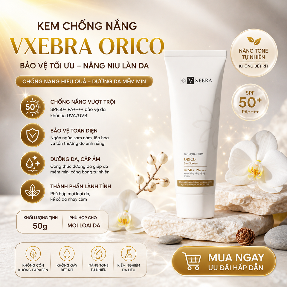 Kem Chống Nắng Vxebra Orico 50g - SPF50+, PA++++