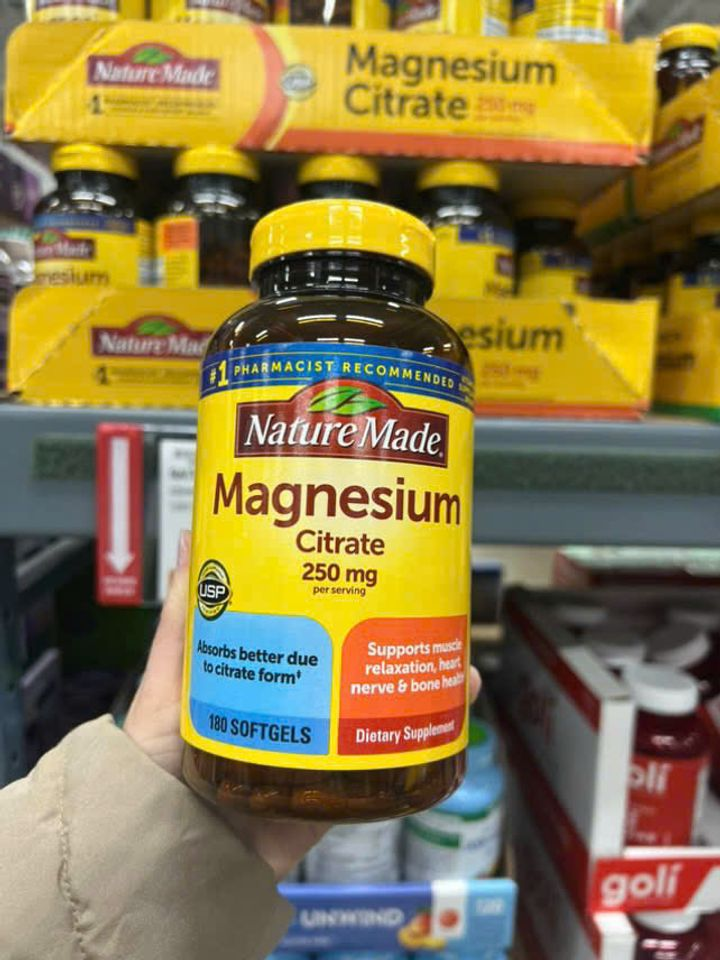Viên uống bổ sung Magie Nature Made Magnesium 250mg-180v 731076