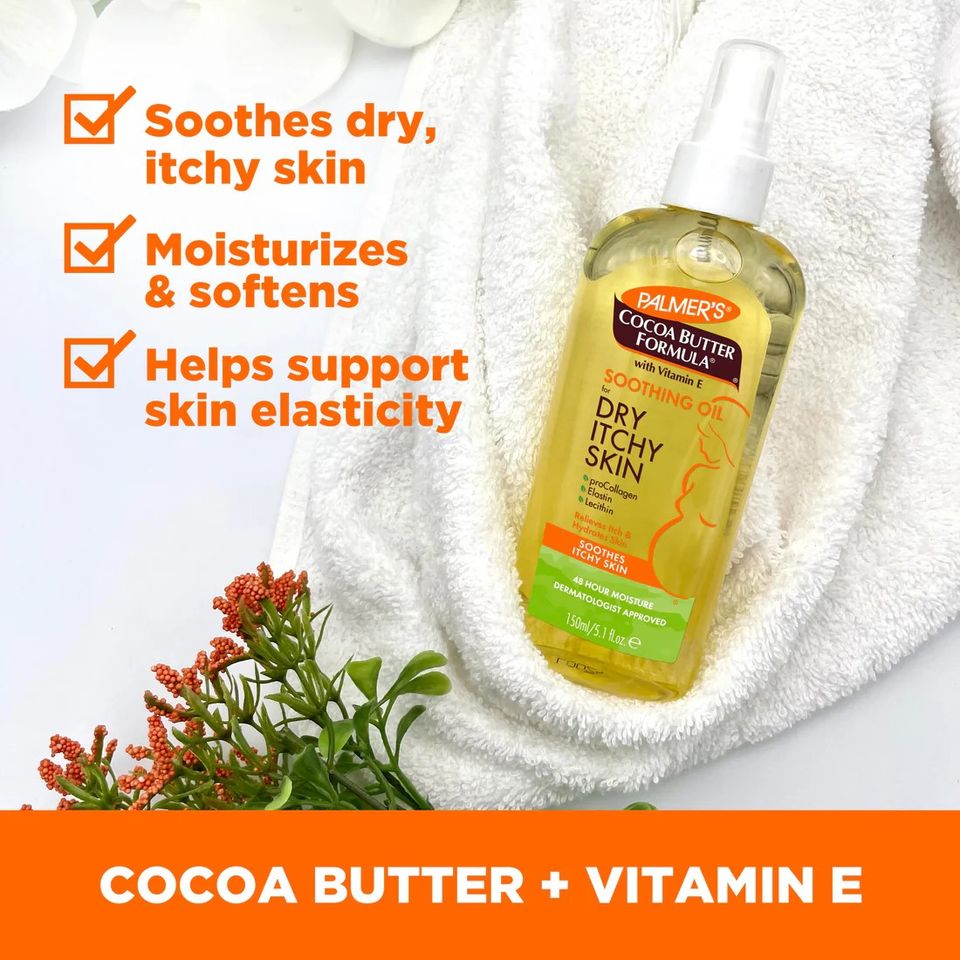 Dầu dưỡng da hỗ trợ giảm nhanh khô ngứa cho mẹ bầu Palmer's Soothing Oil for Dry Itchy Skin 150ml