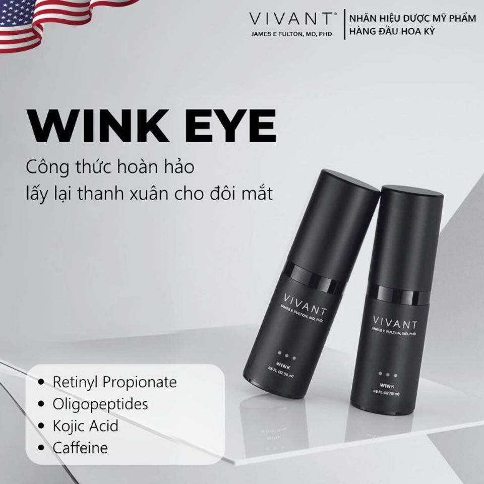 💗 Vivant Kem Dưỡng Mắt Wink Eye REJUVENATION CREAM Trẻ Hóa, Giảm Quầng Thâm, Chống Lão Hóa, Xóa Bọng Mắt, Giảm Nhăn