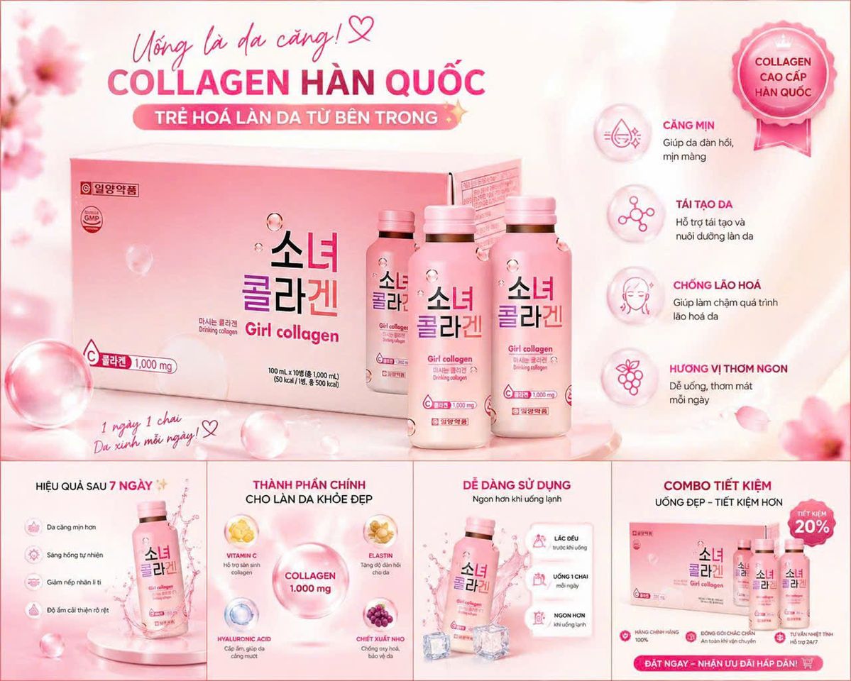 Nước Uống Girl Collagen & Perfect Collagen X3 Masilraon Hàn Quốc 732172