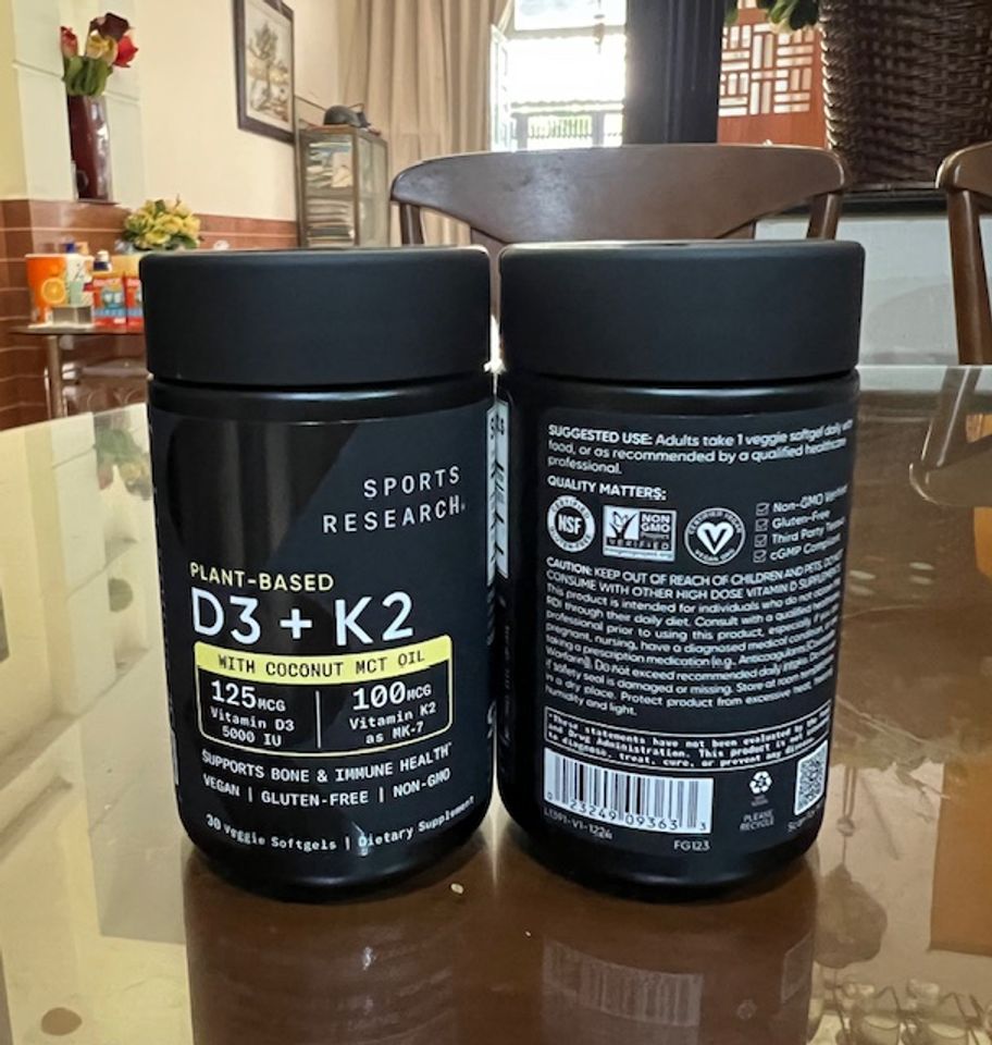 Vitamin D3 + K2 Plant Based Vegan 30Viên - Hỗ Trợ Sức Khỏe Xương Khớp & Miễn Dịch, Không Chứa Gluten & Non-GMO