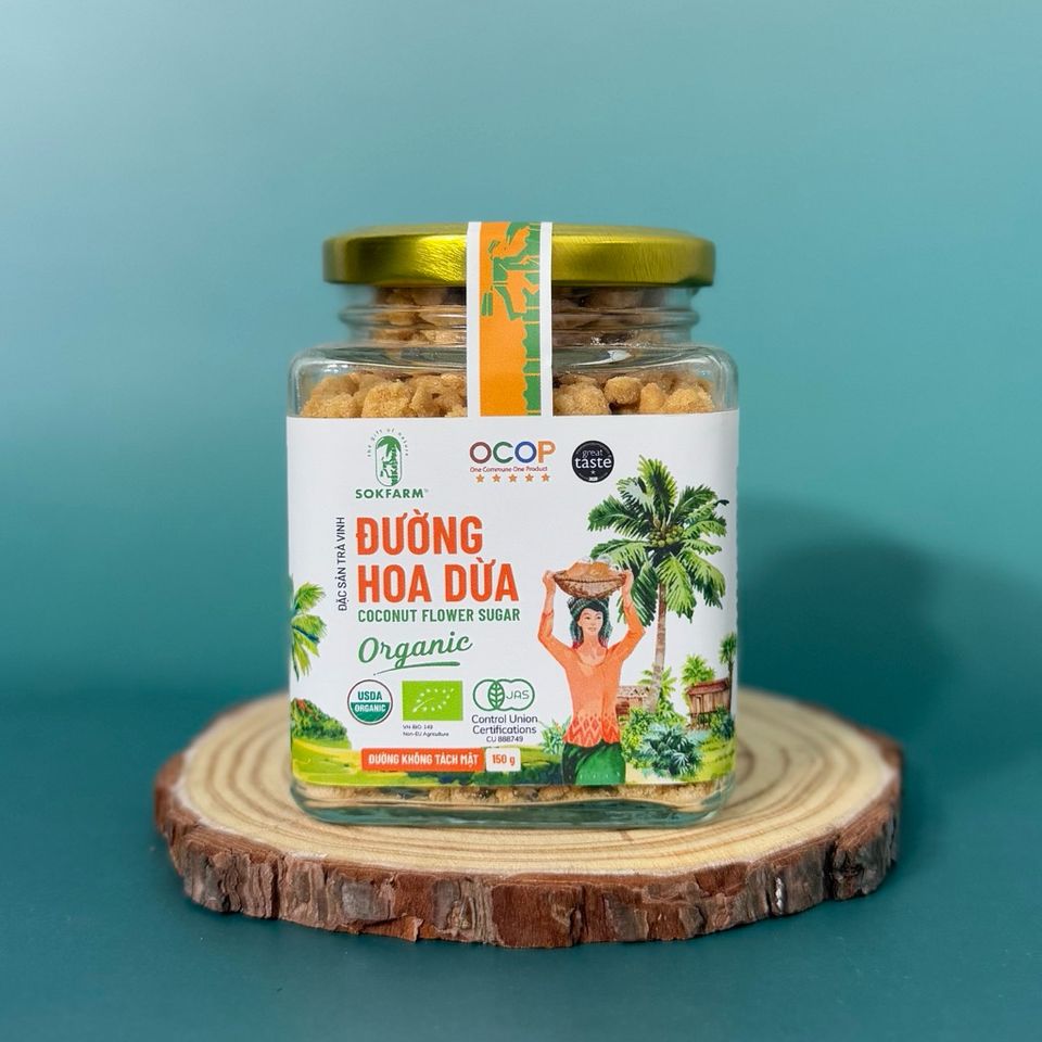 Đường hoa dừa organic Sokfarm 150g - Coconut flowers sugar - hàng Việt.