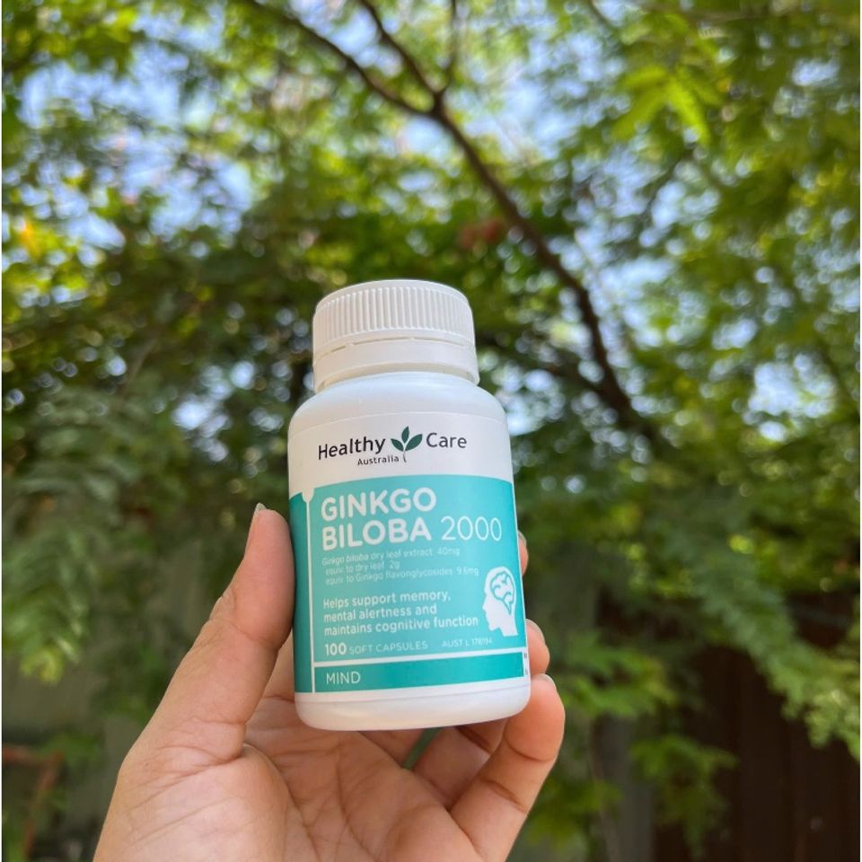 Ginkgo Biloba 2000 Healthy Care bổ não của Úc 100 viên
