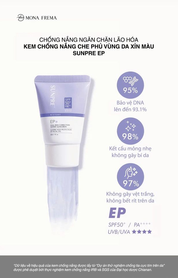 Kem Chống Nắng Mona Frema Sunpre Sunpre High Protection Ep Facial Gel 30ml