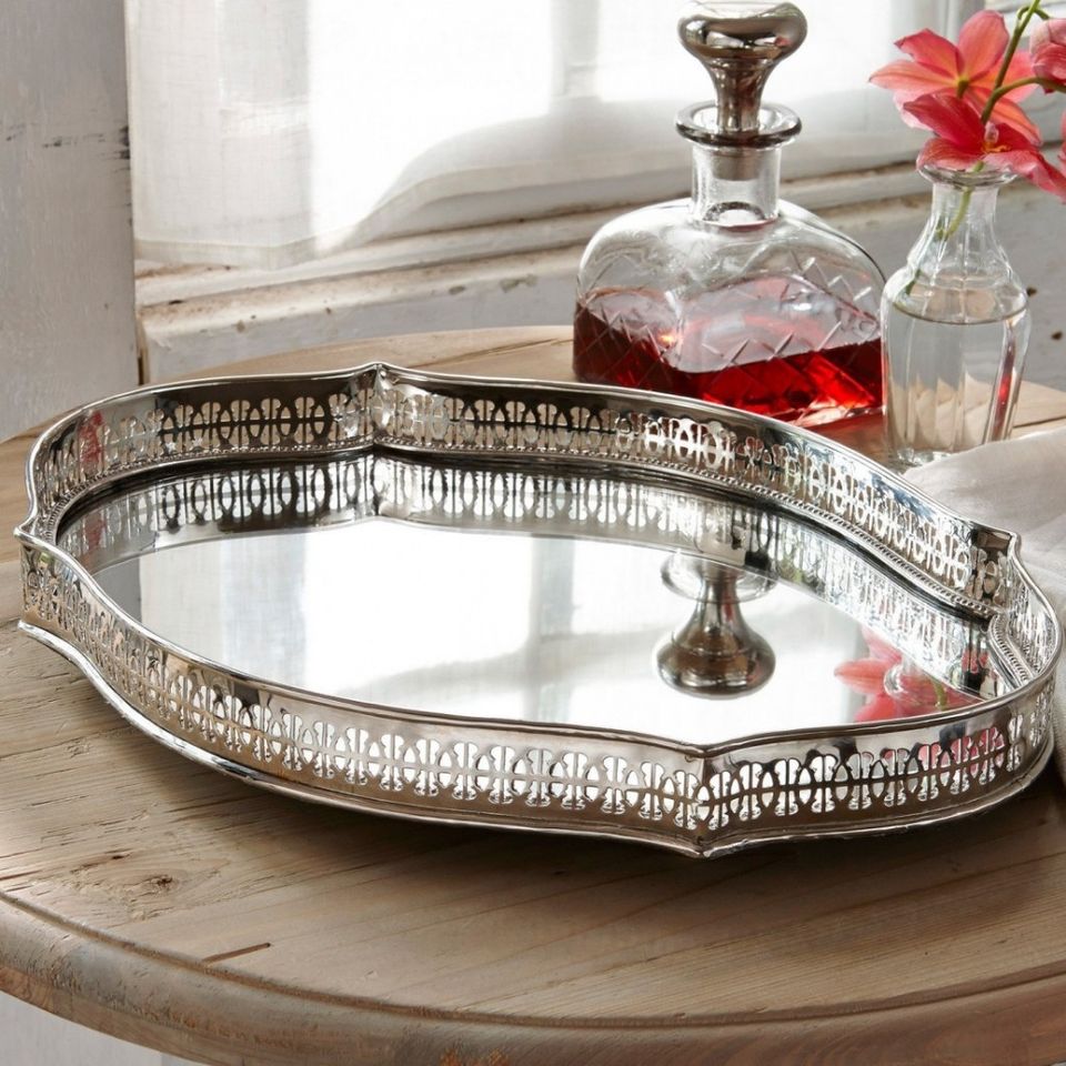 Khay đựng đồ Loberon TABLETT CUMONT màu bạc 733031