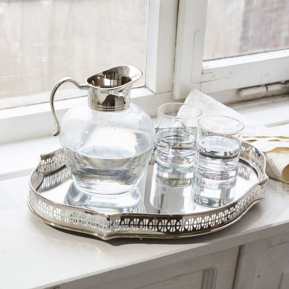 Khay đựng đồ Loberon TABLETT CUMONT màu bạc 733031
