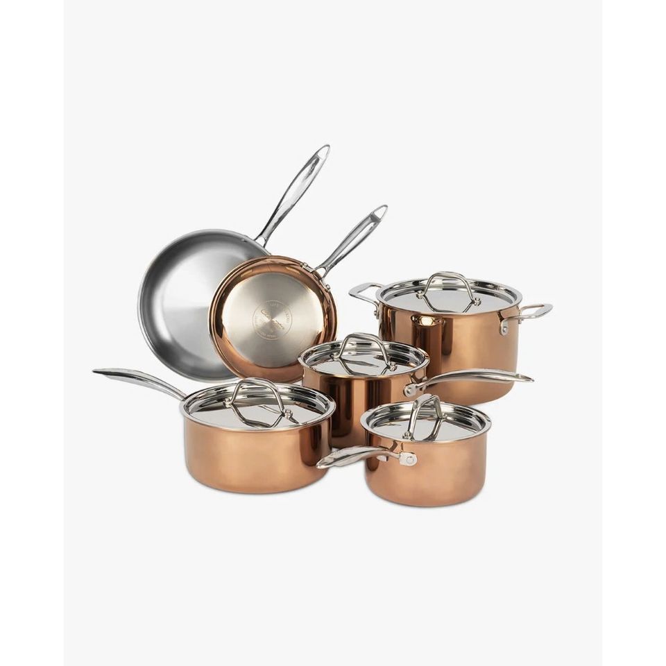 Bộ nồi inox cao cấp Ciwete 6  món màu đồng SS1503-10PC