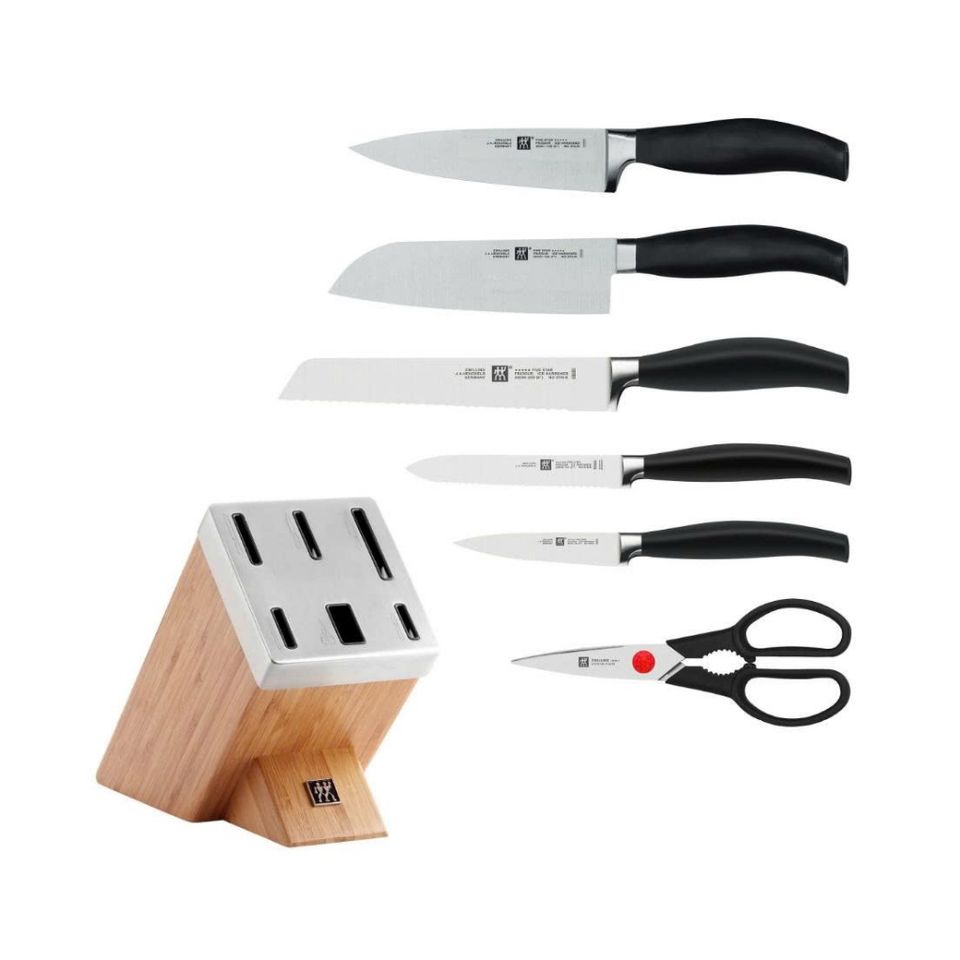 BỘ DAO TỰ MÀI  Zwilling FIVE STAR ĐẾ TRE TỰ NHIÊN