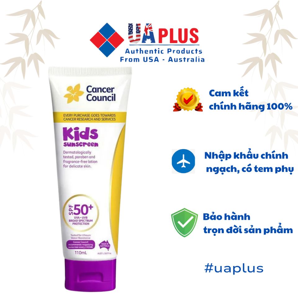 Kem chống nắng Cancer Council SPF 50+ Kids 110ml