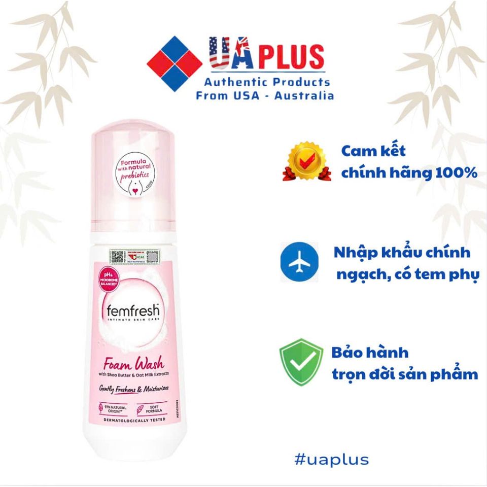 [Nhập khẩu chính ngạch] Femfresh Foam Wash With Shea Butter & Oat Milk Extracts - Bọt vệ sinh phụ nữ (150 ml)