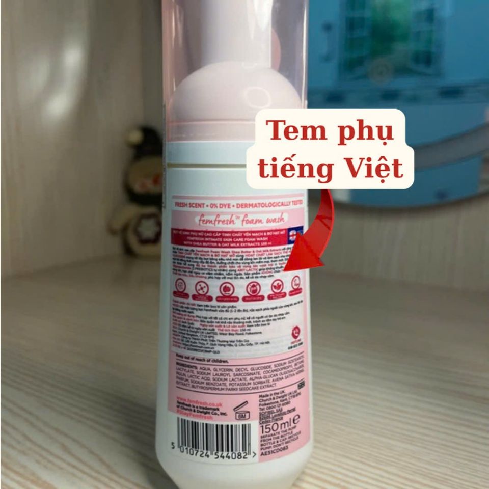 [Nhập khẩu chính ngạch] Femfresh Foam Wash With Shea Butter & Oat Milk Extracts - Bọt vệ sinh phụ nữ (150 ml)