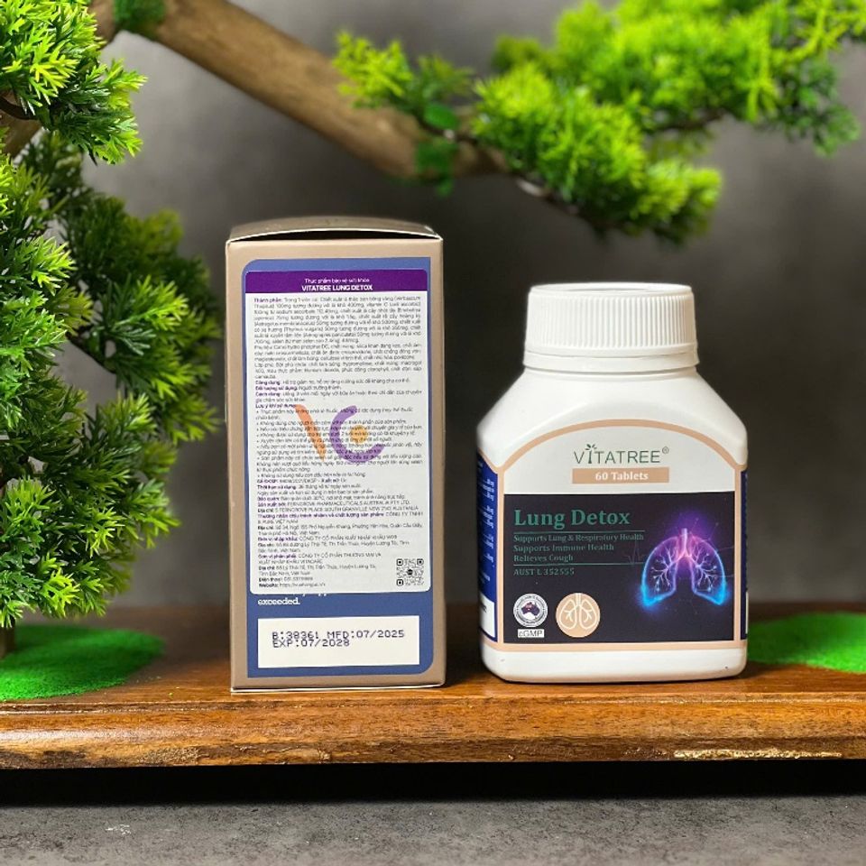 [Nhập khẩu chính ngạch] Vitatree Lung Detox - Viên uống bổ phổi, thải độc phổi (60 viên)