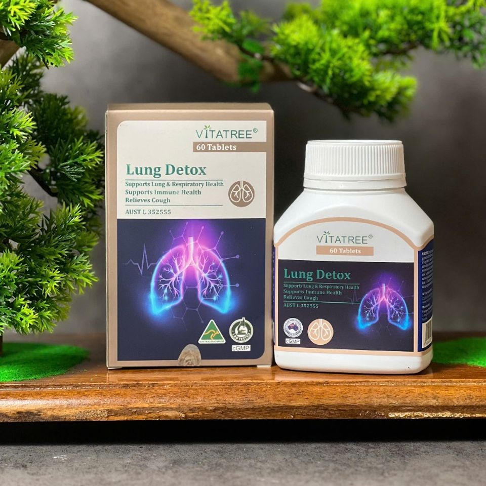 [Nhập khẩu chính ngạch] Vitatree Lung Detox - Viên uống bổ phổi, thải độc phổi (60 viên)