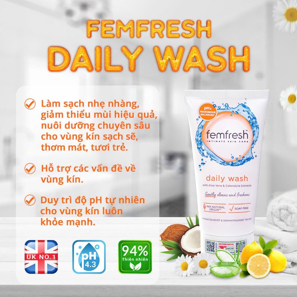 [Nhập khẩu chính ngạch] Femfresh Daily Intimate Wash - Dung Dịch vệ sinh phụ nữ hàng ngày (50ml)