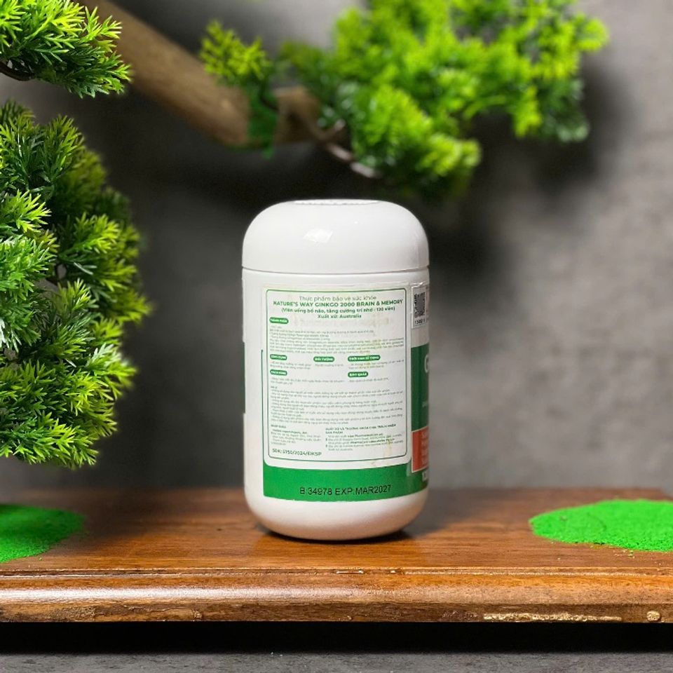 [Nhập khẩu chính ngạch] Viên uống Nature’s Way Ginkgo 2000 - Hỗ trợ phát triển não bộ (120 viên)