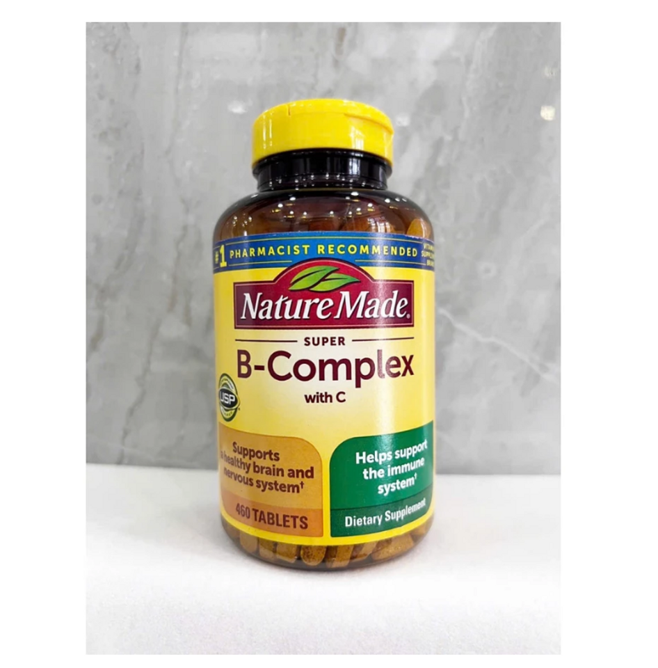 Viên uống vitamin B tổng hợp Nature Made Super B-Complex 460 viên - Hỗ trợ sức khỏe cho mẹ bầu và người ăn chay