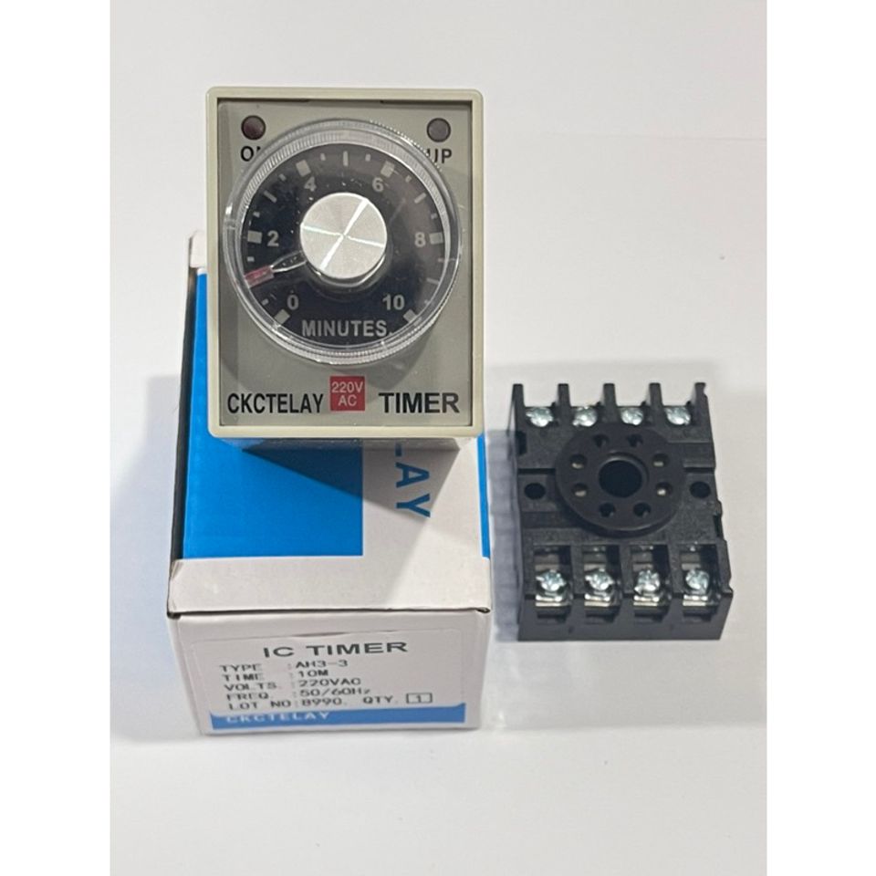 Rơ le thời gian AH3-3 kèm Đế , IC TIMER Nguồn 24V, 220V, 10s, 30s, 60s ...