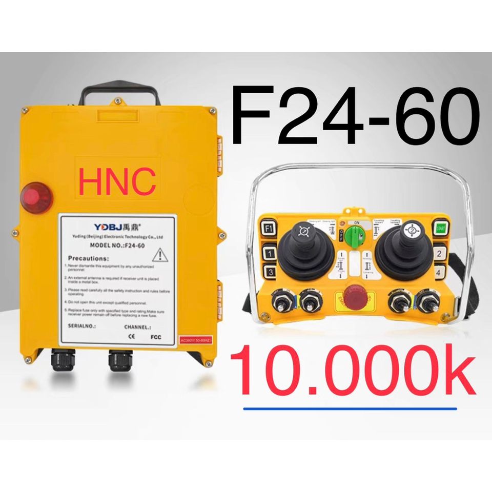✅ Điều khiển từ xa F24-60 dùng cho cẩu tháp, vận thăng, cần trục, trạm trộn bê tông, nguồn 12V, 24V, 220V, 380V