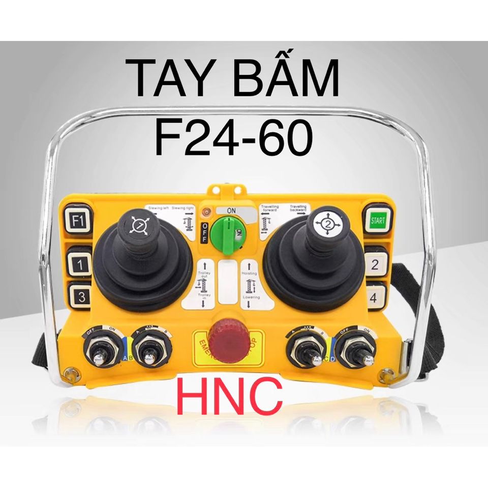 ✅ Điều khiển từ xa F24-60 dùng cho cẩu tháp, vận thăng, cần trục, trạm trộn bê tông, nguồn 12V, 24V, 220V, 380V