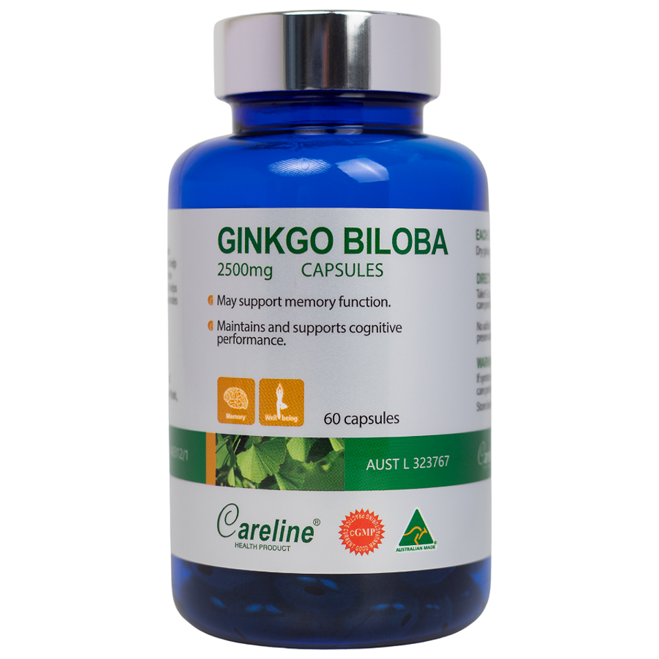 [Nhập khẩu] Viên uống bổ não Careline Ginkgo Biloba 2500mg (60v)