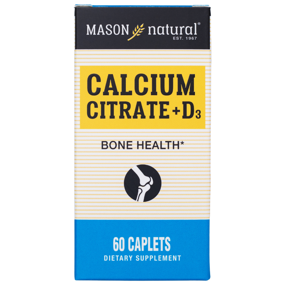 [Nhập khẩu] Mason Natural Calcium Citrate + D3 Giúp bổ sung canxi hữu cơ cho cơ thể (60v)