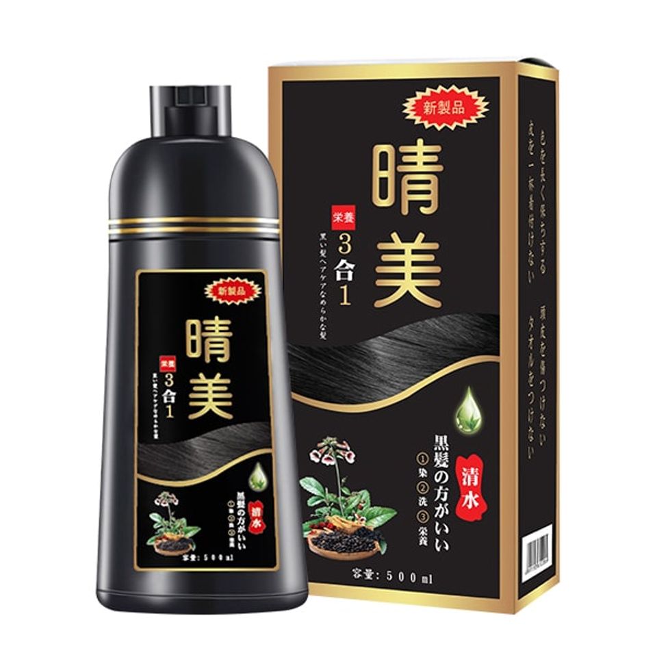 Dầu Gội Nhuộm Phủ Bạc Komi, Giúp Tóc Đen Bóng Tự Nhiên, Không Gây Khô Tóc