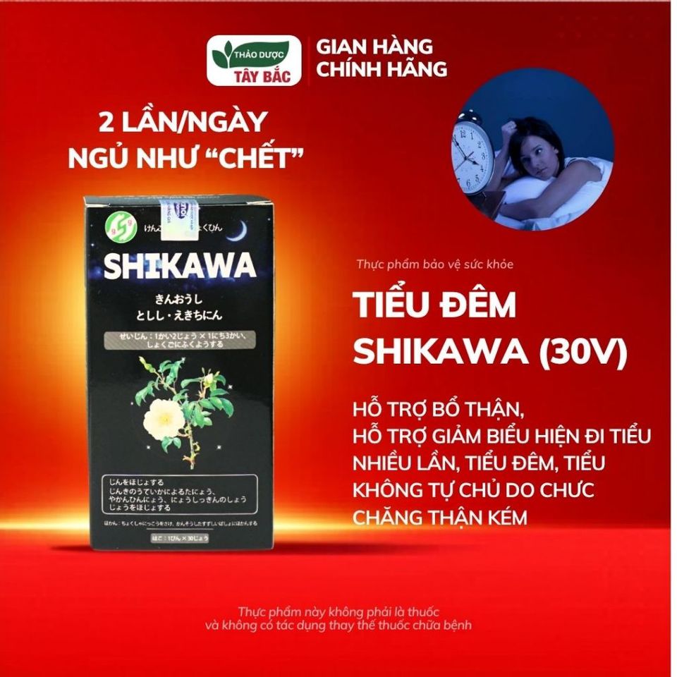 Viên uống tiểu đêm SHIKAWA -  Bổ Thận, hỗ trợ tiểu nhiều lần, tiểu đêm, tiểu không tự chủ (Chính Hãng Hộp 30 Viên)