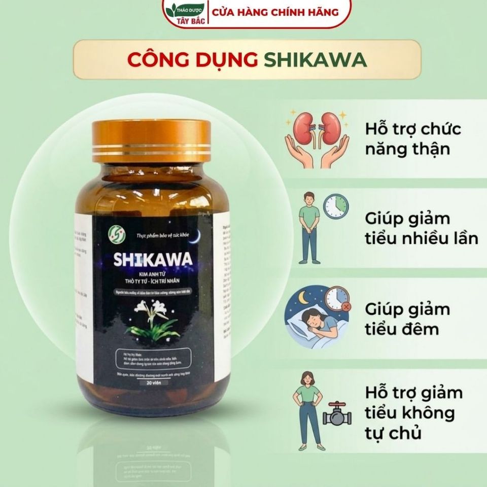 Viên uống tiểu đêm SHIKAWA -  Bổ Thận, hỗ trợ tiểu nhiều lần, tiểu đêm, tiểu không tự chủ (Chính Hãng Hộp 30 Viên)