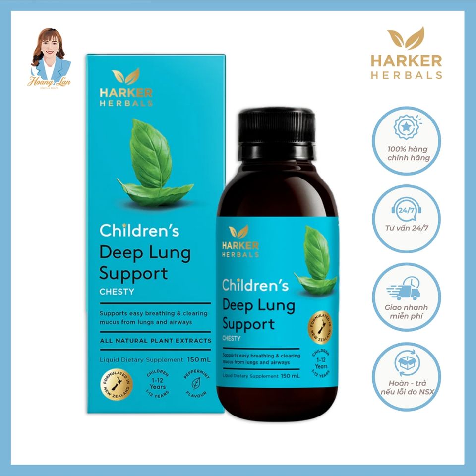 Siro bổ phổi, giảm ho cho trẻ em New Zealand Harker Herbals Children’s Deep Lung Support 150ml