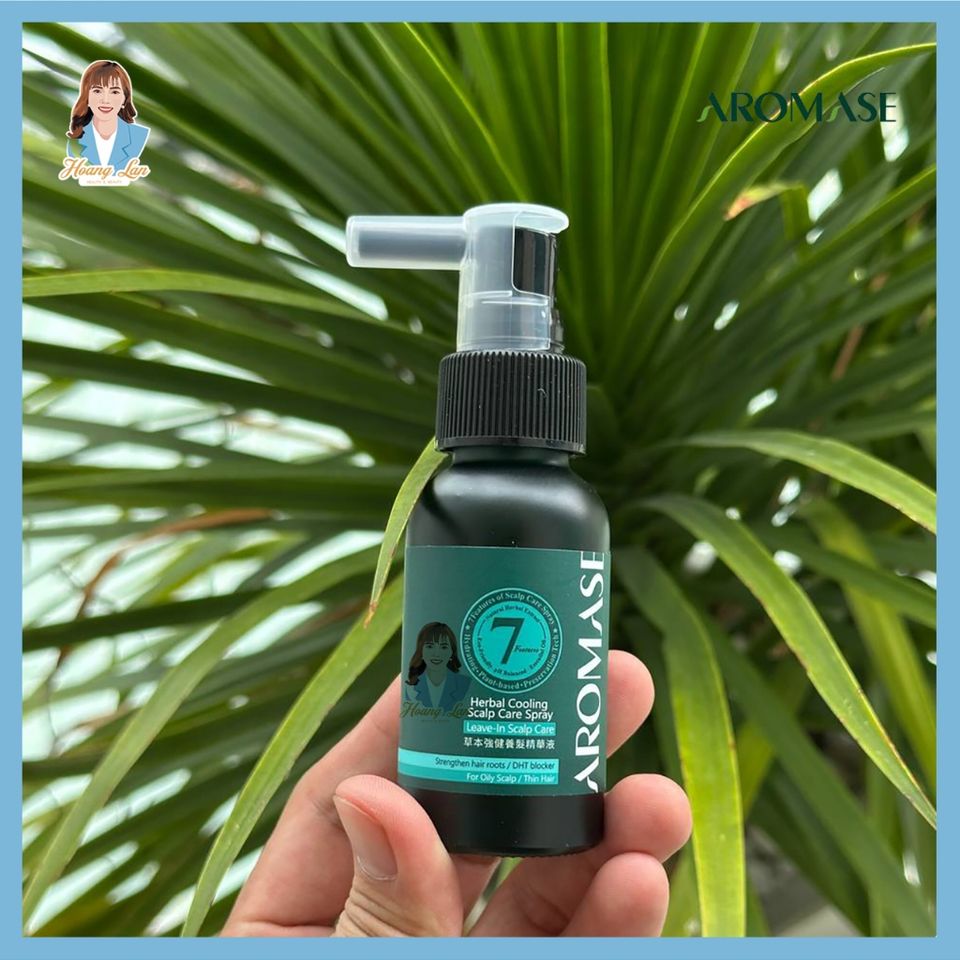 Xịt dưỡng tóc, giảm viêm da đầu Đài Loan AROMASE Herbal Cooling Scalp Care Spray 40ml - cho da dầu