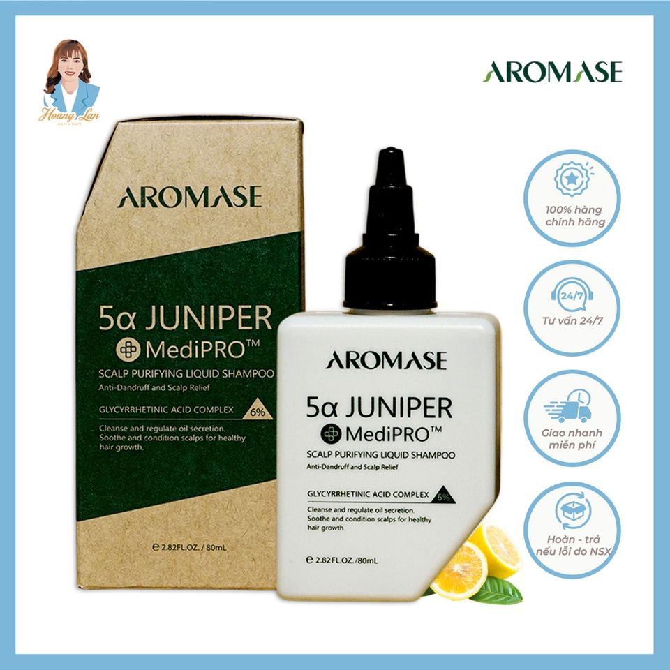 Dầu gội dạng lỏng sạch da đầu Đài Loan AROMASE Juniper MediPRO Scalp Purifying Liquid Shampoo 80ml