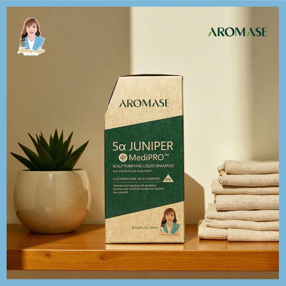 Dầu gội dạng lỏng sạch da đầu Đài Loan AROMASE Juniper MediPRO Scalp Purifying Liquid Shampoo 80ml