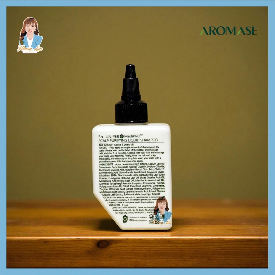 Dầu gội dạng lỏng sạch da đầu Đài Loan AROMASE Juniper MediPRO Scalp Purifying Liquid Shampoo 80ml