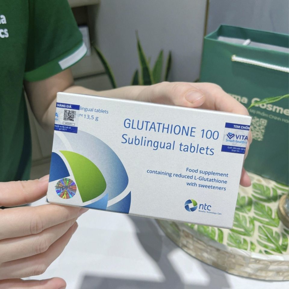 Glutathione Sublingual Tablets Viên Ngậm Trắng Da & Chống Oxy Hóa 100mg