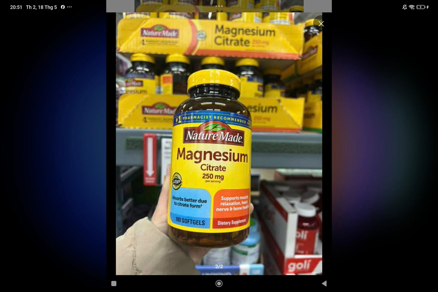 Viên Uống Magnesium Citrate 250mg Nature Made 180 viên - Hỗ Trợ Sức Khỏe Xương và Cơ Bắp - Sản Phẩm Chất Lượng Từ Mỹ 747867