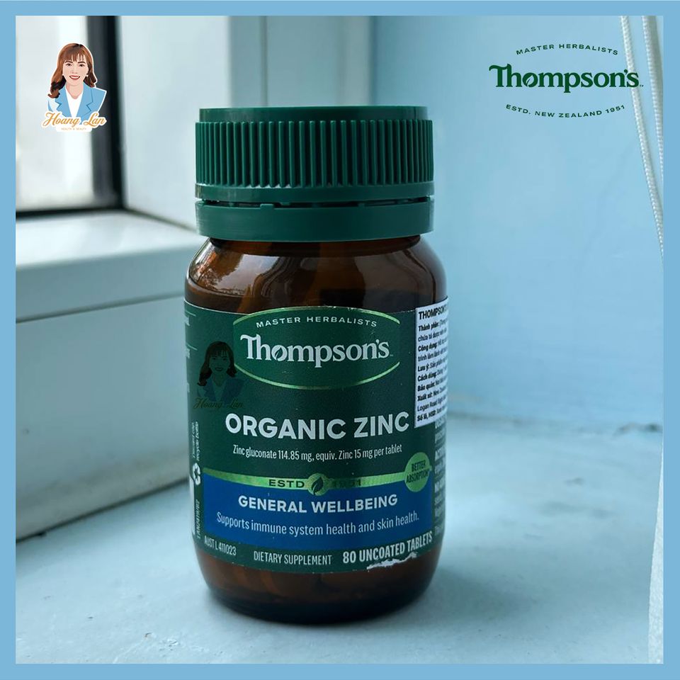 Viên uống kẽm hữu cơ New Zealand Thompson’s Organic Zinc 80 viên