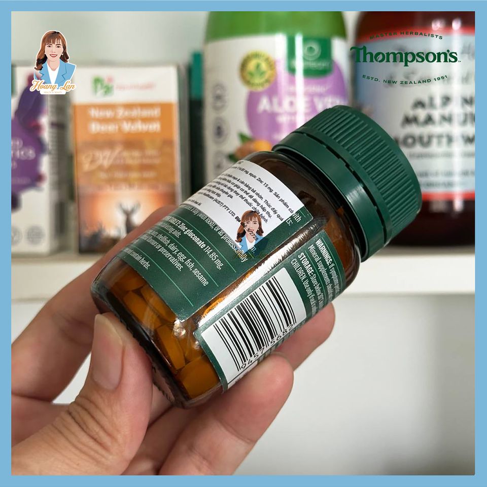 Viên uống kẽm hữu cơ New Zealand Thompson’s Organic Zinc 80 viên