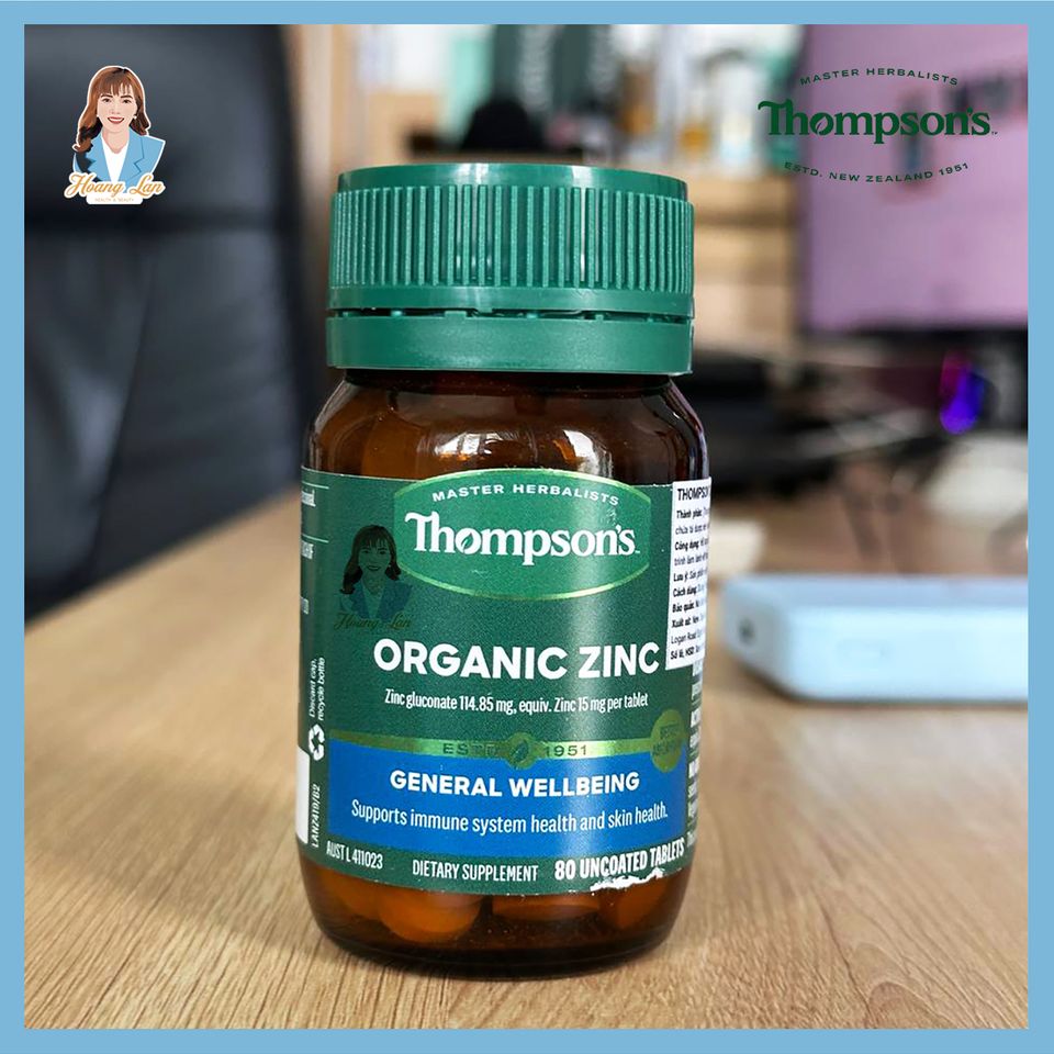 Viên uống kẽm hữu cơ New Zealand Thompson’s Organic Zinc 80 viên