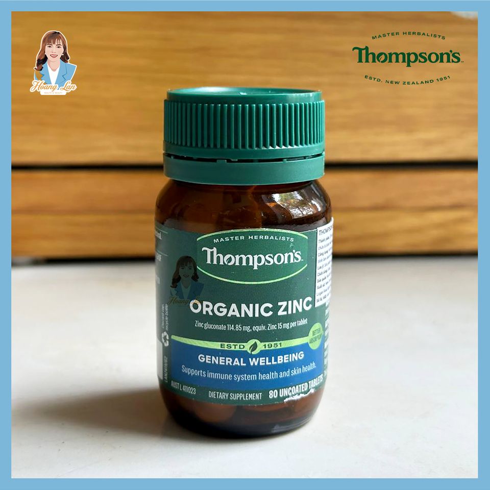 Viên uống kẽm hữu cơ New Zealand Thompson’s Organic Zinc 80 viên