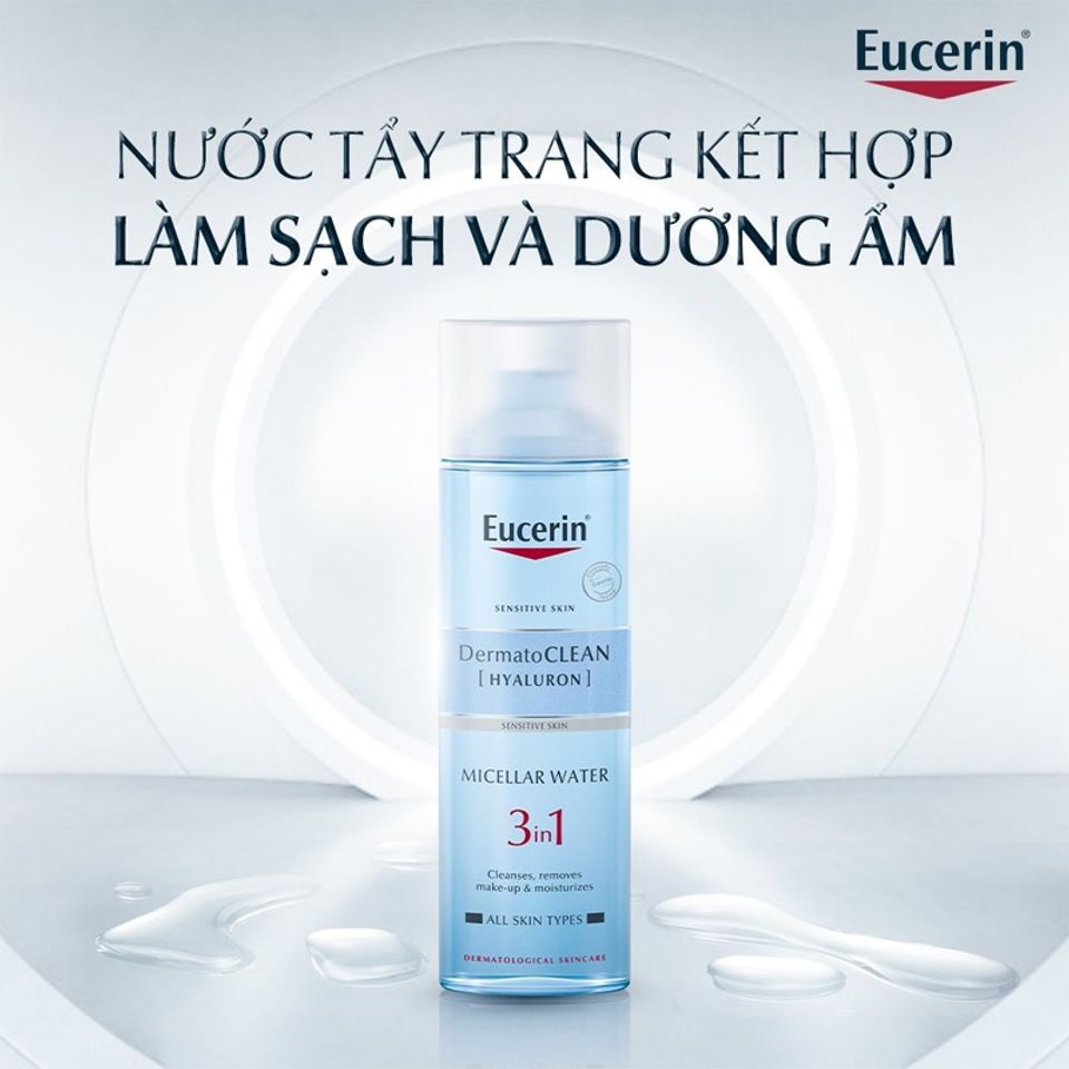 Nước Tẩy Trang Eucerin DermatoCLEAN 400ml - Nước Tẩy Trang Dịu Nhẹ Cho Da Nhạy Cảm, Cấp Ẩm, Làm Sạch Makeup 3 In 1