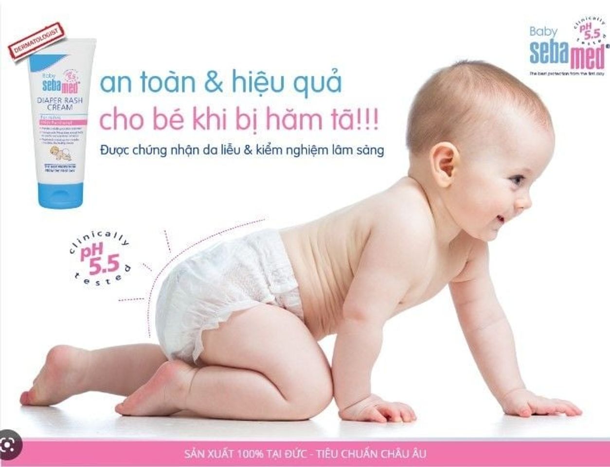 (Lành Tính) Kem Hăm Tã Baby Sebamed Diaper Rash Cream 50ml Hỗ Trợ Ngừa Hăm, Giảm Rôm Sảy, Làm Lành Da Cho Bé