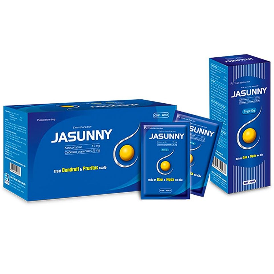 Dầu Gội Jasunny 50 Gói - Giảm Gàu, Ngứa Da Đầu, Viêm Da Tiết Bã Nhờn, Hỗ Trợ Làm sạch tóc và Da đầu hiệu quả