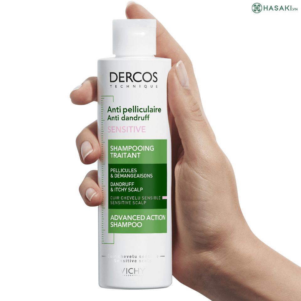 Dầu Gội Vichy Dercos Giảm Gàu Cho Da Nhạy Cảm 200ml - Chăm Sóc Tóc, Giúp Tóc Bóng Mượt, Không Paraben